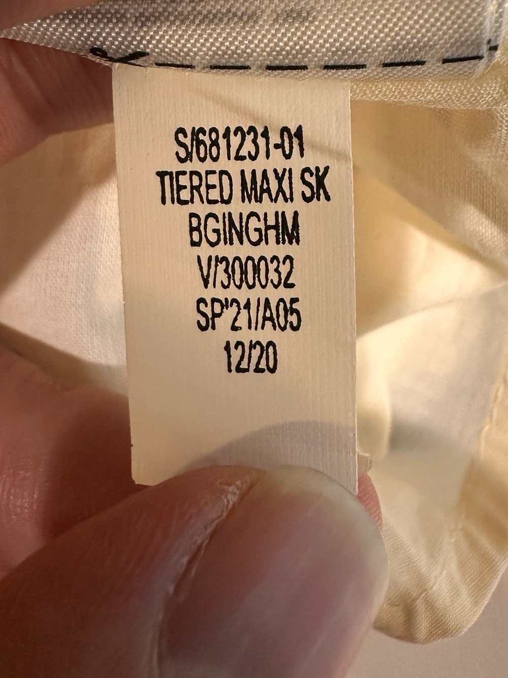 GAP Tiered Maxi Skirt Blue White Gingham Cotton Cottagecore Women’s 8 - Picture 12 of 12